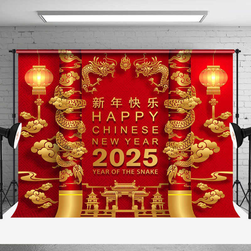 Aperturee - Aperturee 2025 Year Of The Snake Happy Chinese New Year Backdrop