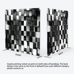 Aperturee - Aperturee 3D Black And White Cube Fabric Backdrop For Party Decor