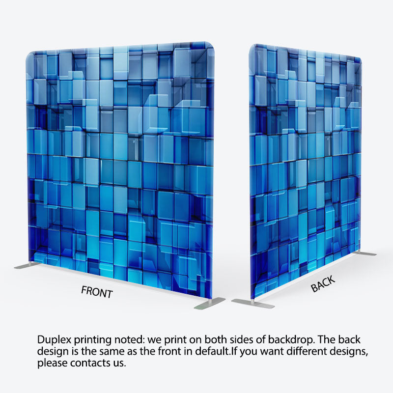 Aperturee - Aperturee 3D Blue Blocks Fabric Backdrop Cover For Party Decor