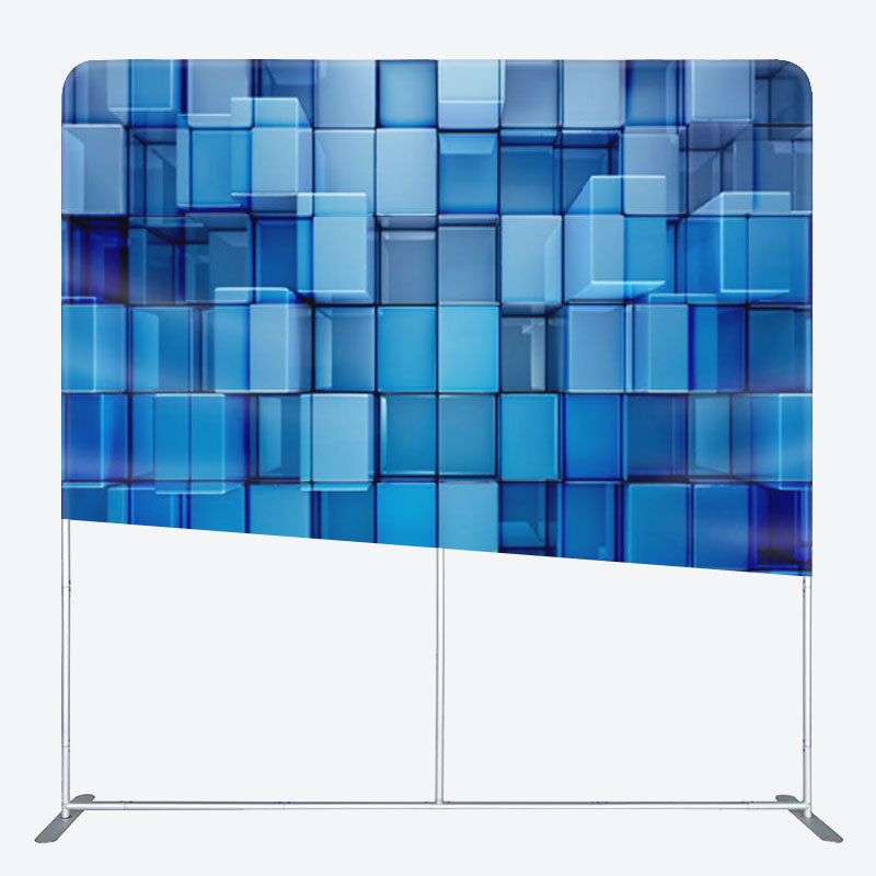 Aperturee - Aperturee 3D Blue Blocks Fabric Backdrop Cover For Party Decor