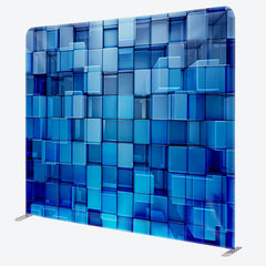 Aperturee - Aperturee 3D Blue Blocks Fabric Backdrop Cover For Party Decor