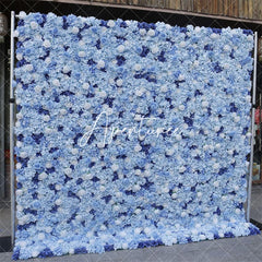 Aperturee - Aperturee 3D Blue Rose Elegant Wedding Floral Backdrop Decor