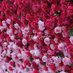 Aperturee - Aperturee 3D Gradient Red Pink Flower Wall Wedding Party Decor