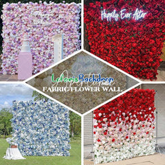 Aperturee - Aperturee 3D Green Leaves White Flowel Wall Decor For Garden