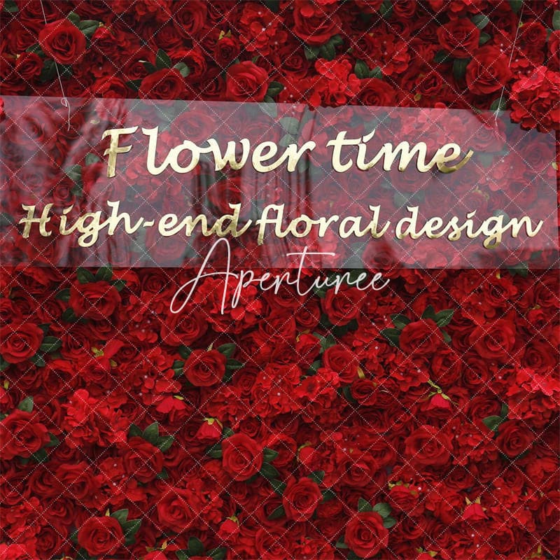 Aperturee - Aperturee 3D Red Rose Outdoor Wedding Decor Floral Backdrop