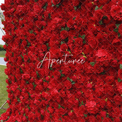 Aperturee - Aperturee 3D Red Rose Outdoor Wedding Decor Floral Backdrop