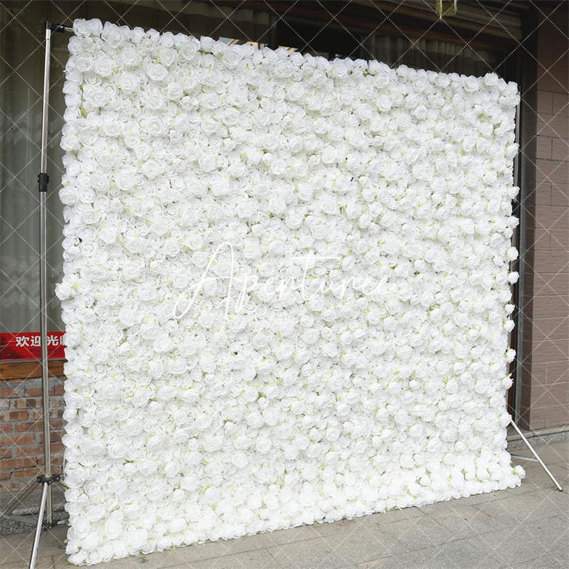 Aperturee - Aperturee 3D Solid White Flower Birthday Party Backdrop Decor