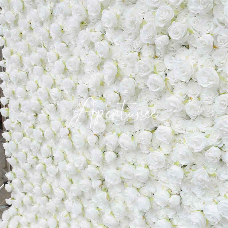 Aperturee - Aperturee 3D Solid White Flower Birthday Party Backdrop Decor