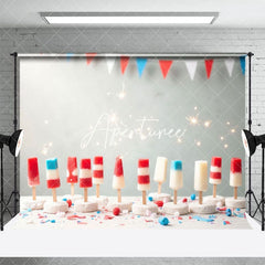 Aperturee - Aperturee 4 July Ice Cream Independence Day Cake Smash Backdrop