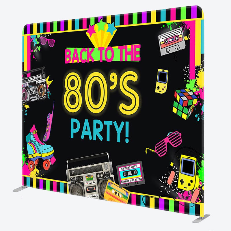 Aperturee - Aperturee 80S Theme Fabric Backdrop Cover for Back To School