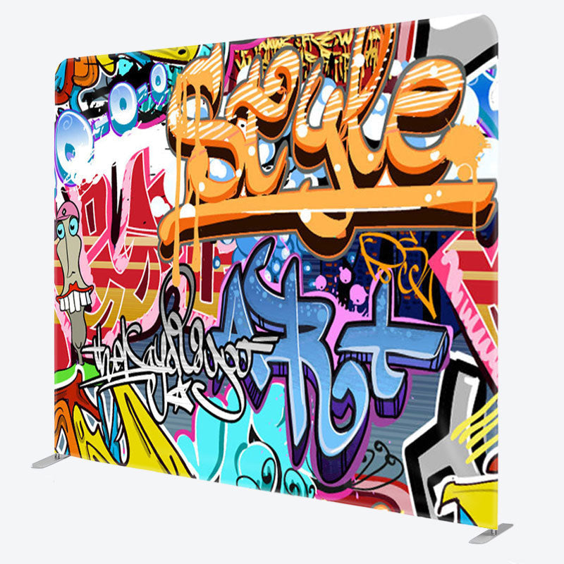 Aperturee - Aperturee 90S Style Graffiti Fabric Backdrop For Birthday Party