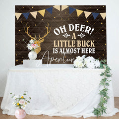 Aperturee - Aperturee A Little Buck Is Almost Here Baby Shower Backdrop