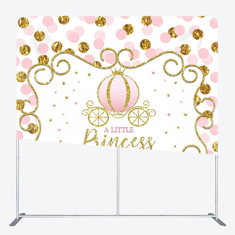 Aperturee - Aperturee A Little Princess Is On Her Way Fabric Backdrop Cover for Baby Shower