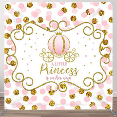 Aperturee - Aperturee A Little Princess Is On Her Way Fabric Backdrop Cover for Baby Shower