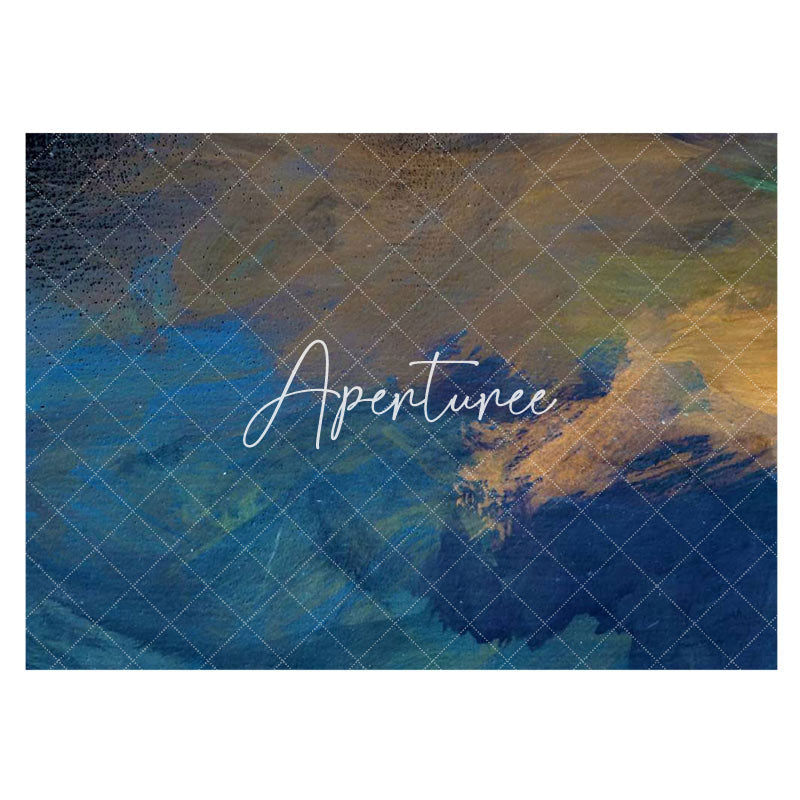 Aperturee - Aperturee Abstract Blue Brown Mixed Texture Rubber Floor Mat