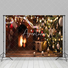 Aperturee - Aperturee Abstract Bokeh Lights Wood Floor Christmas Backdrop