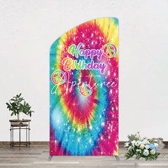 Aperturee - Aperturee Abstract Colorful Tie-Dye Birthday Arch Backdrop