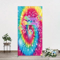 Aperturee - Aperturee Abstract Colorful Tie-Dye Birthday Arch Backdrop