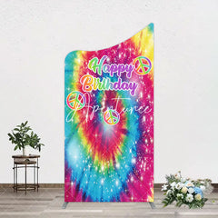 Aperturee - Aperturee Abstract Colorful Tie-Dye Birthday Arch Backdrop