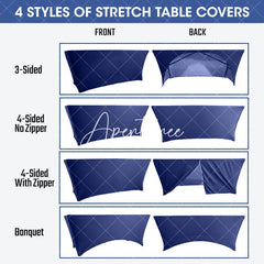 Aperturee - Aperturee Abstract Geometric Wave Line Block Stretch Table Cover