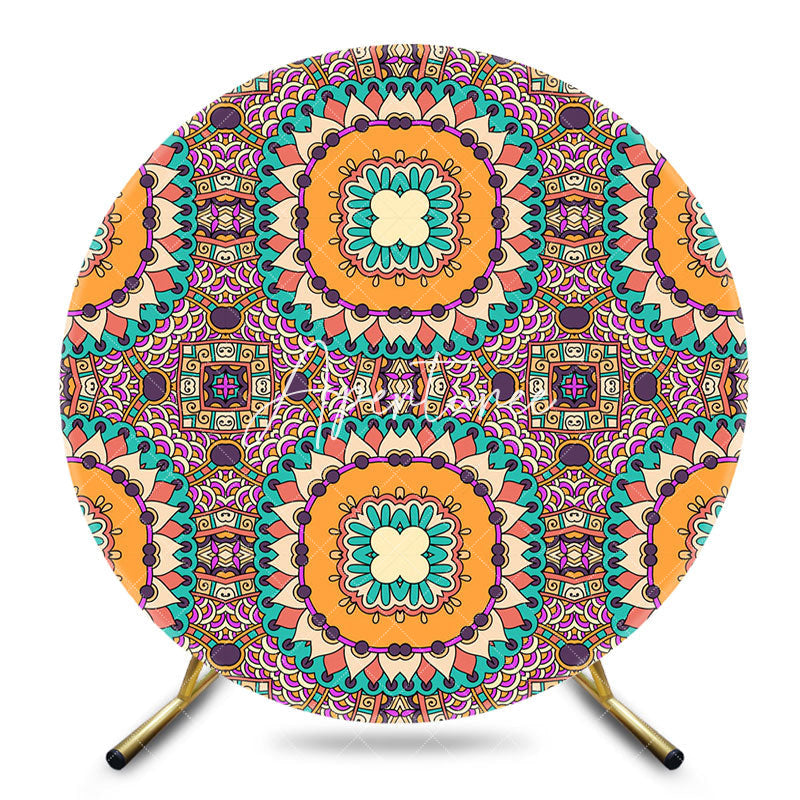 Aperturee - Aperturee Abstract Mandala Floral Round Ethiopian Backdrop