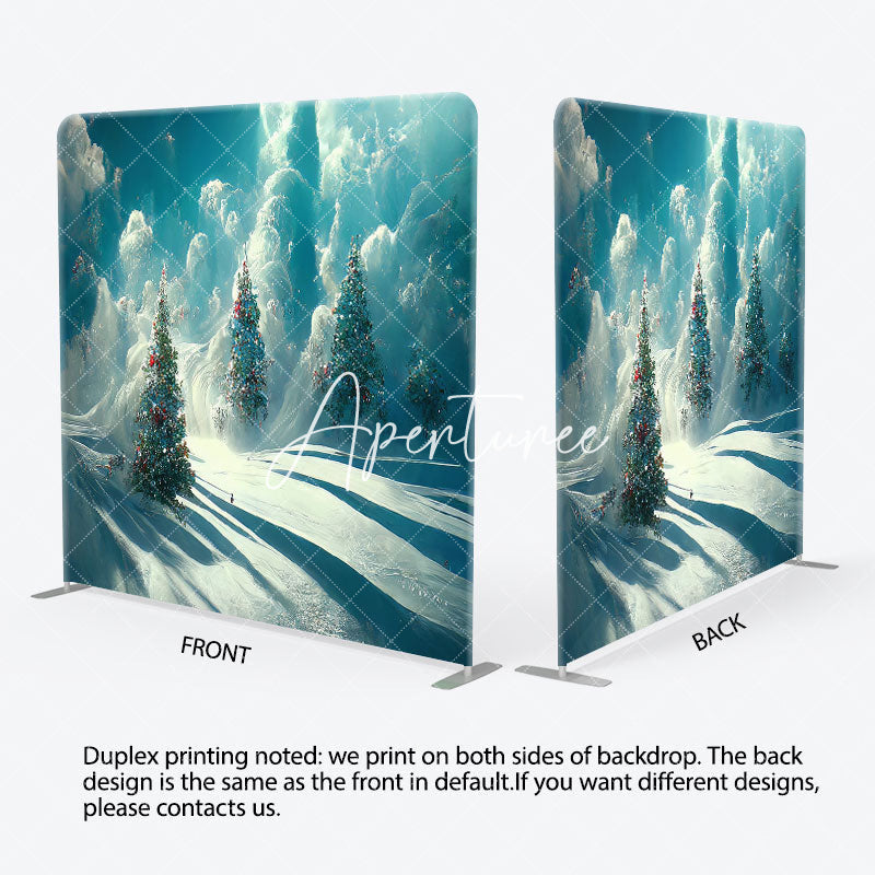 Aperturee - Aperturee Abstract Sky Trees Christmas Tension Fabric Backdrop