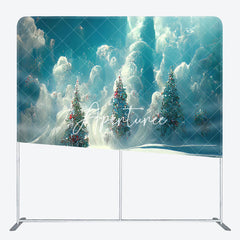 Aperturee - Aperturee Abstract Sky Trees Christmas Tension Fabric Backdrop