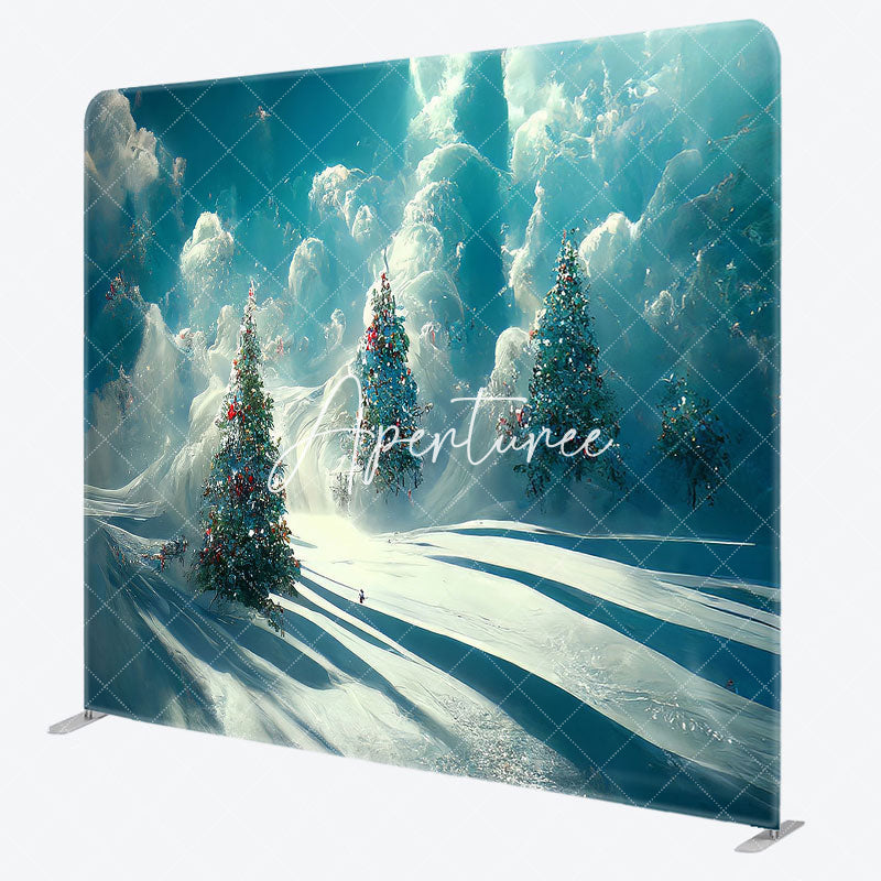 Aperturee - Aperturee Abstract Sky Trees Christmas Tension Fabric Backdrop