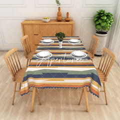 Aperturee - Aperturee Abstract Stripes Modern Rectangle Tablecloth