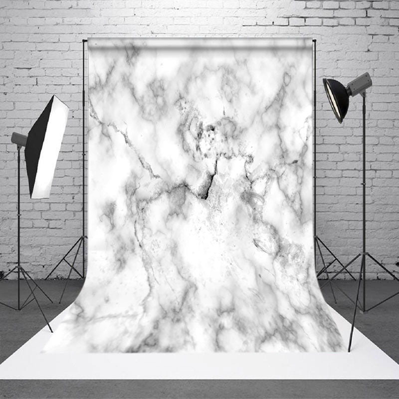 Aperturee - Aperturee Abstract White Grey Marbled Photo Booth Backdrop