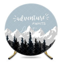 Aperturee - Aperturee Adventure Awaits Wild Forest Mountain Round Backdrop