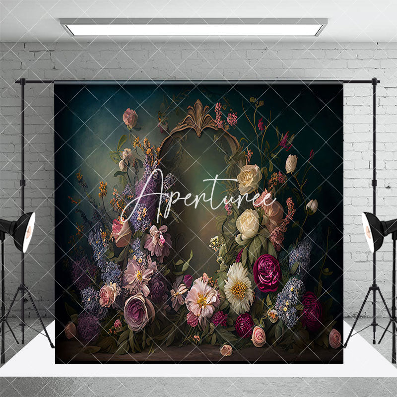 Aperturee - Aperturee Aesthetic Colorful Floral Fine Art Room Set Backdrop