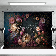 Aperturee - Aperturee Aesthetic Colorful Floral Fine Art Room Set Backdrop