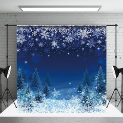 Aperturee - Aperturee Aesthetic Pine Snowflake Winter Night Backdrop