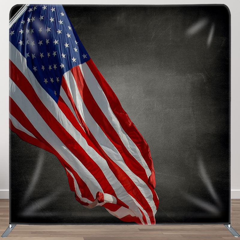 Aperturee - Aperturee American Flag Fabric Backdrop Cover for Independence Day