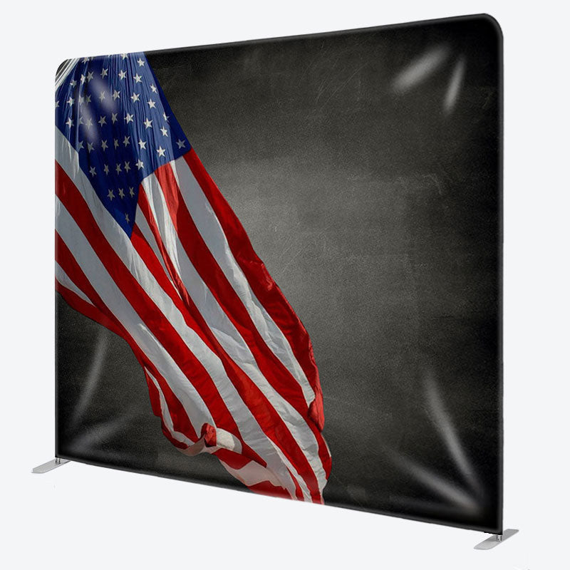 Aperturee - Aperturee American Flag Fabric Backdrop Cover for Independence Day