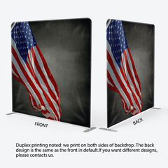 Aperturee - Aperturee American Flag Fabric Backdrop Cover for Independence Day