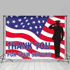 Aperturee - Aperturee American Flag Patriotic Thank You Veterans Backdrop