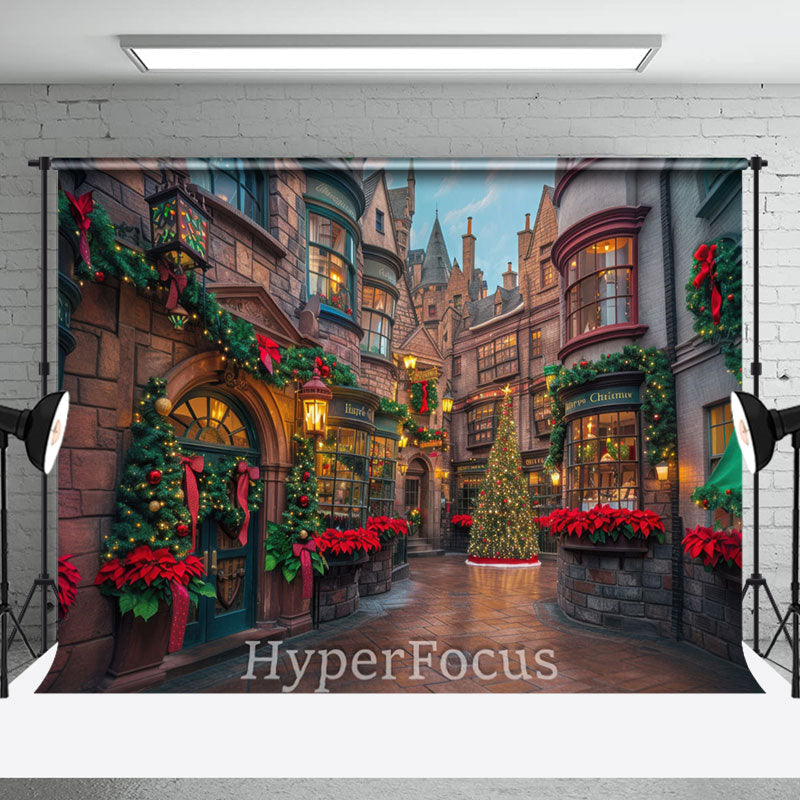 Aperturee - Aperturee Anicent Brown Town Festive Christmas Vibe Backdrop