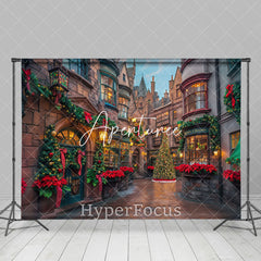 Aperturee - Aperturee Anicent Brown Town Festive Christmas Vibe Backdrop