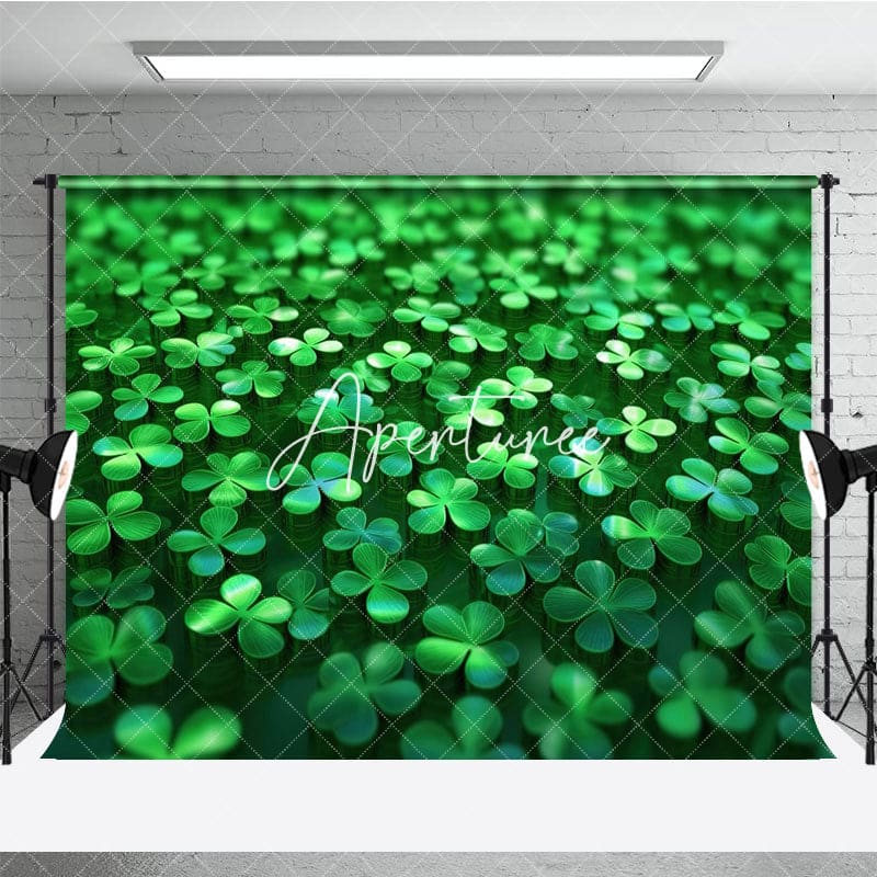 Aperturee - Aperturee Animated 3D Style Clover St Patrick Holiday Backdrop