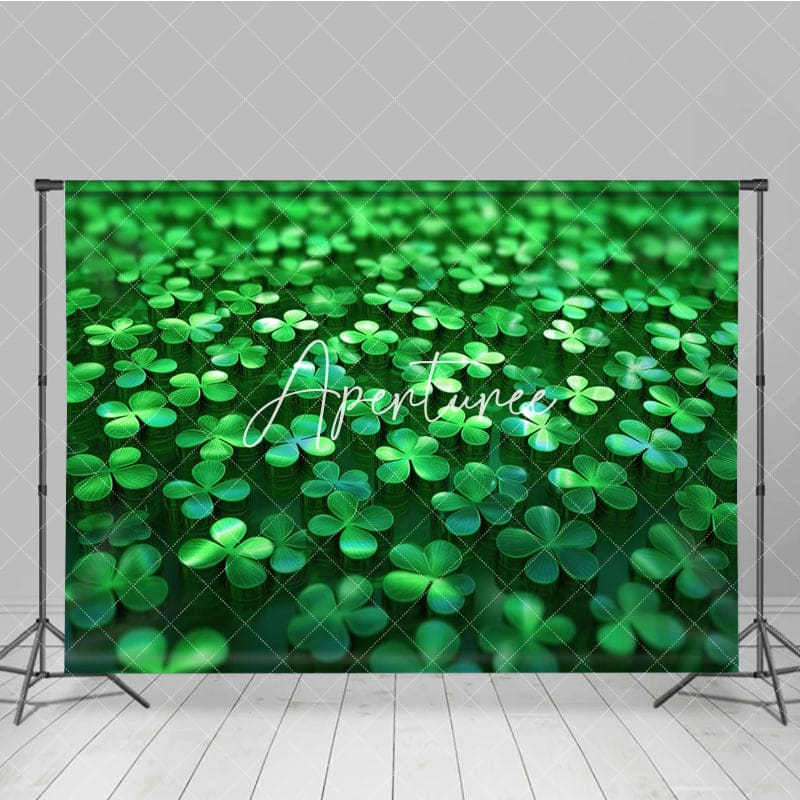 Aperturee - Aperturee Animated 3D Style Clover St Patrick Holiday Backdrop