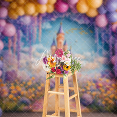 Aperturee - Aperturee Arch Balloon Fairy Floral Castle Cake Smash Backdrop