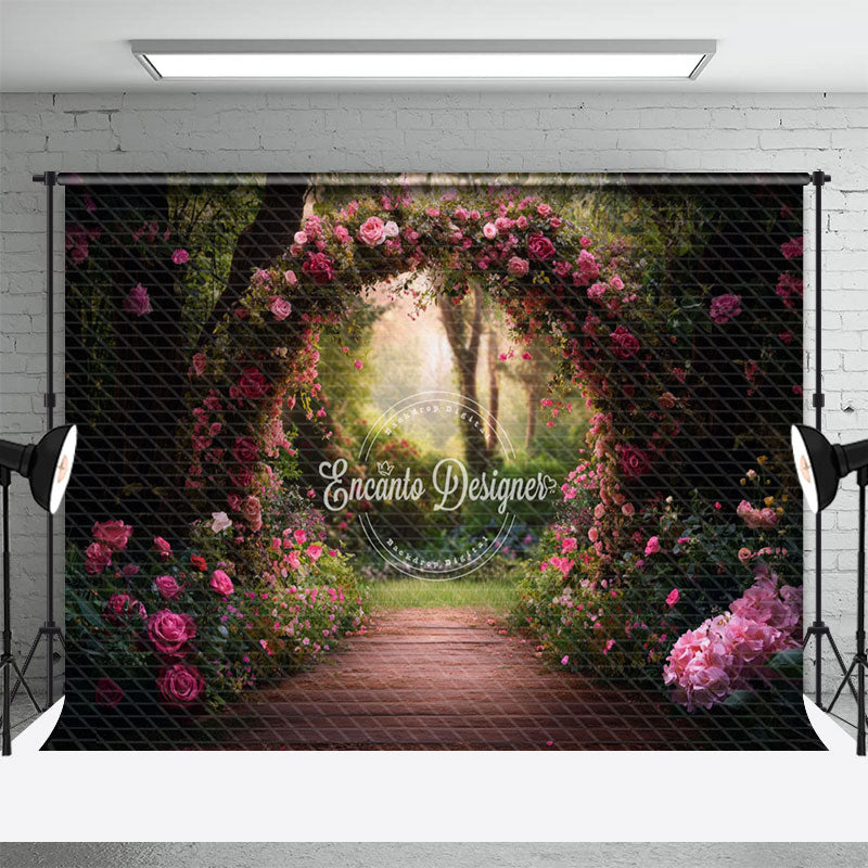 Aperturee - Aperturee Arch Floral Green Plant Natural Scenery Backdrop