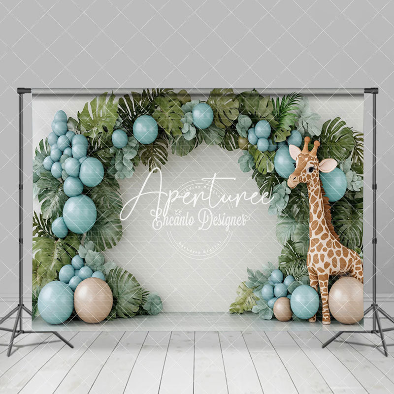 Aperturee - Aperturee Arch Monstera Balloons Giraffe Cake Smash Backdrop