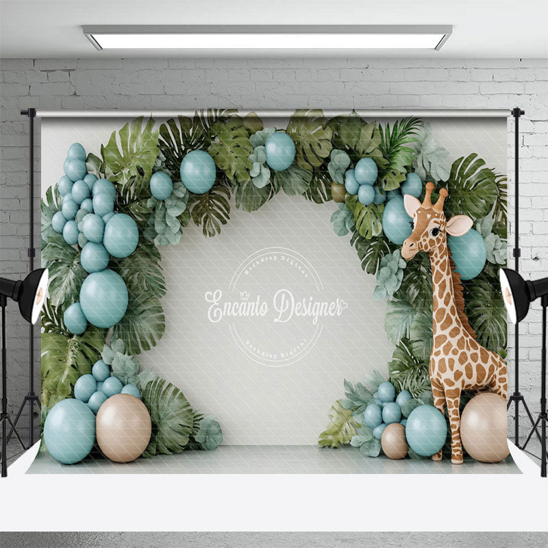 Aperturee - Aperturee Arch Monstera Balloons Giraffe Cake Smash Backdrop