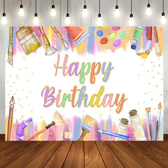 Aperturee - Aperturee Art Printing Brush Gold Dots Birthday Backdrop