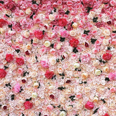 Aperturee - Aperturee Artificial Gradient Pink Flowers For Wall Decoration