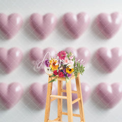 Aperturee - Aperturee Artistic Purple Love Heart Valentines Day Backdrop