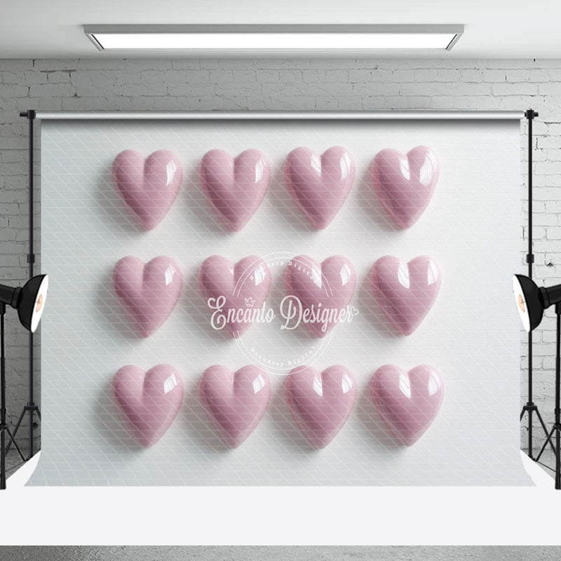 Aperturee - Aperturee Artistic Purple Love Heart Valentines Day Backdrop